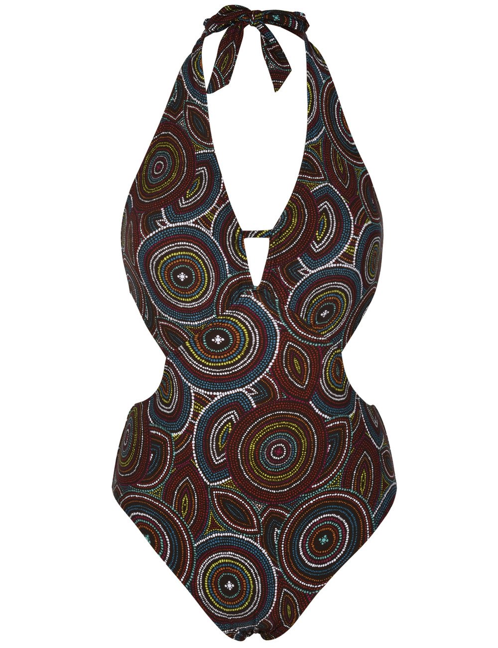 ninovino Women's Sexy One Piece Swimwear Deep V Halter Backless Swimsuit