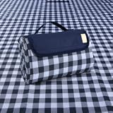 PUPOPIK Outdoor Picnic Blanket&comma; XL Foldable Waterproof Sand Beach Mat&comma; Extra Large 80x80in for Beach Camping Hiking Travel Family Concerts Portable Beach Blankets（Darke Blue）