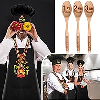 Vista 6 de Toulite 12 Pcs Chili Cook off Prizes Chili Cook off Decorations Include 3 1st 2nd 3rd Trophies Kitchen Cooking Aprons Chef Hat Engraved Spoon for