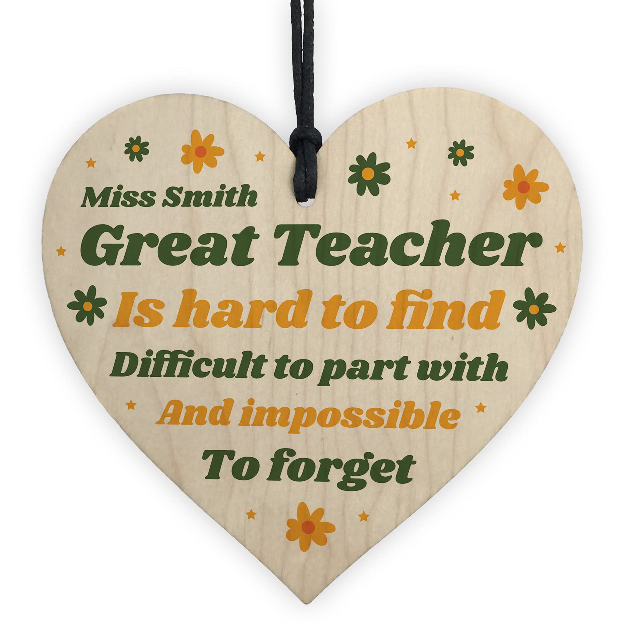 Handmade Great Teacher Gift Personalised Thank You Teacher Plaque Leaving Gift