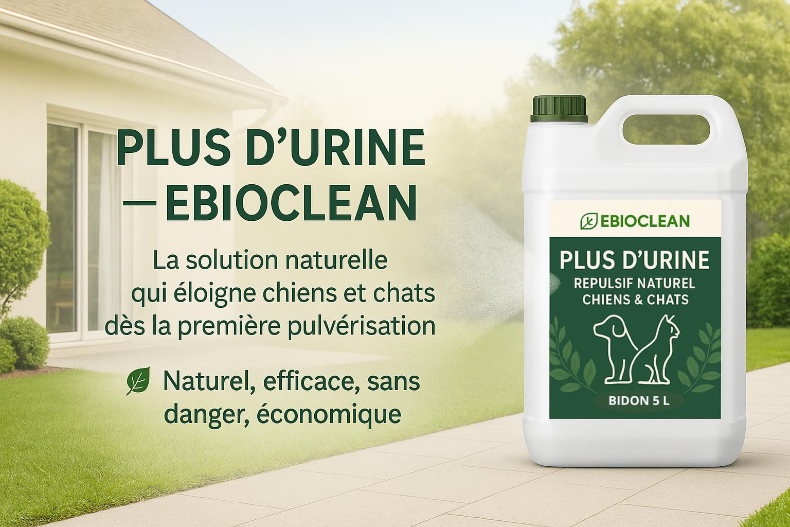 Répulsif Naturel pour Chiens et Chats anti urine, excréments |Action Immédiate |Usage Intérieur & Extérieur| sans Danger, au POIVRE |Protège Les Surfaces, Non tachant, Dressage, Éducation 5 L