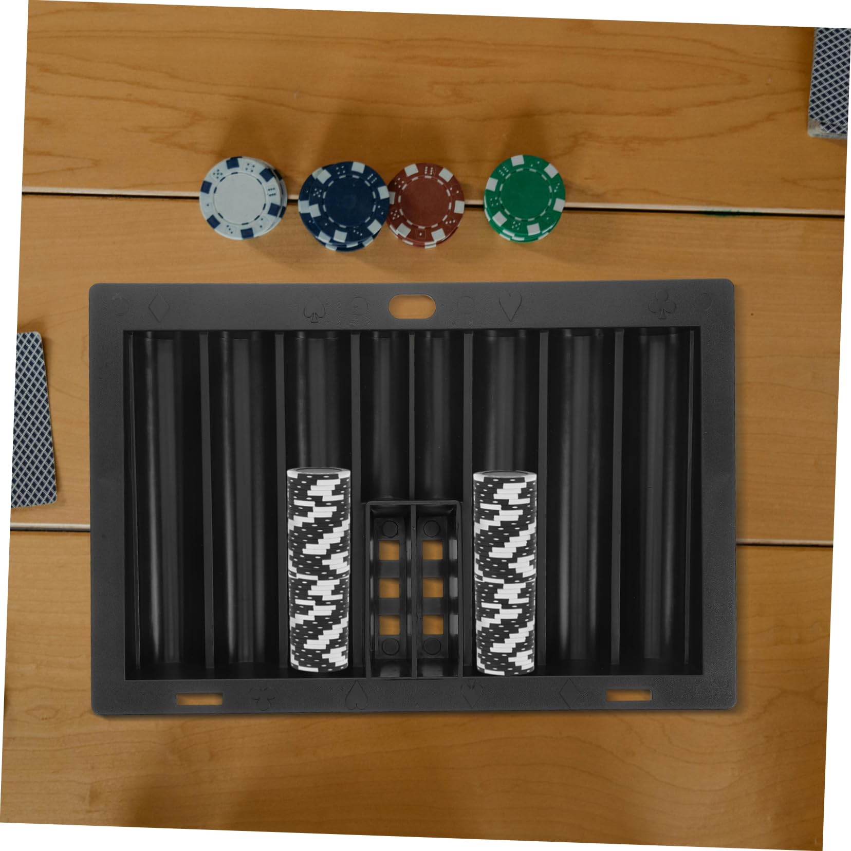 ibasenice Vassoio Portatile per Fiches da Poker Scatola di Stoccaggio in Acrilico Organizer da Tavolo Porta Fiches Multifunzione Comodo per Uso Domestico e Giochi Vari