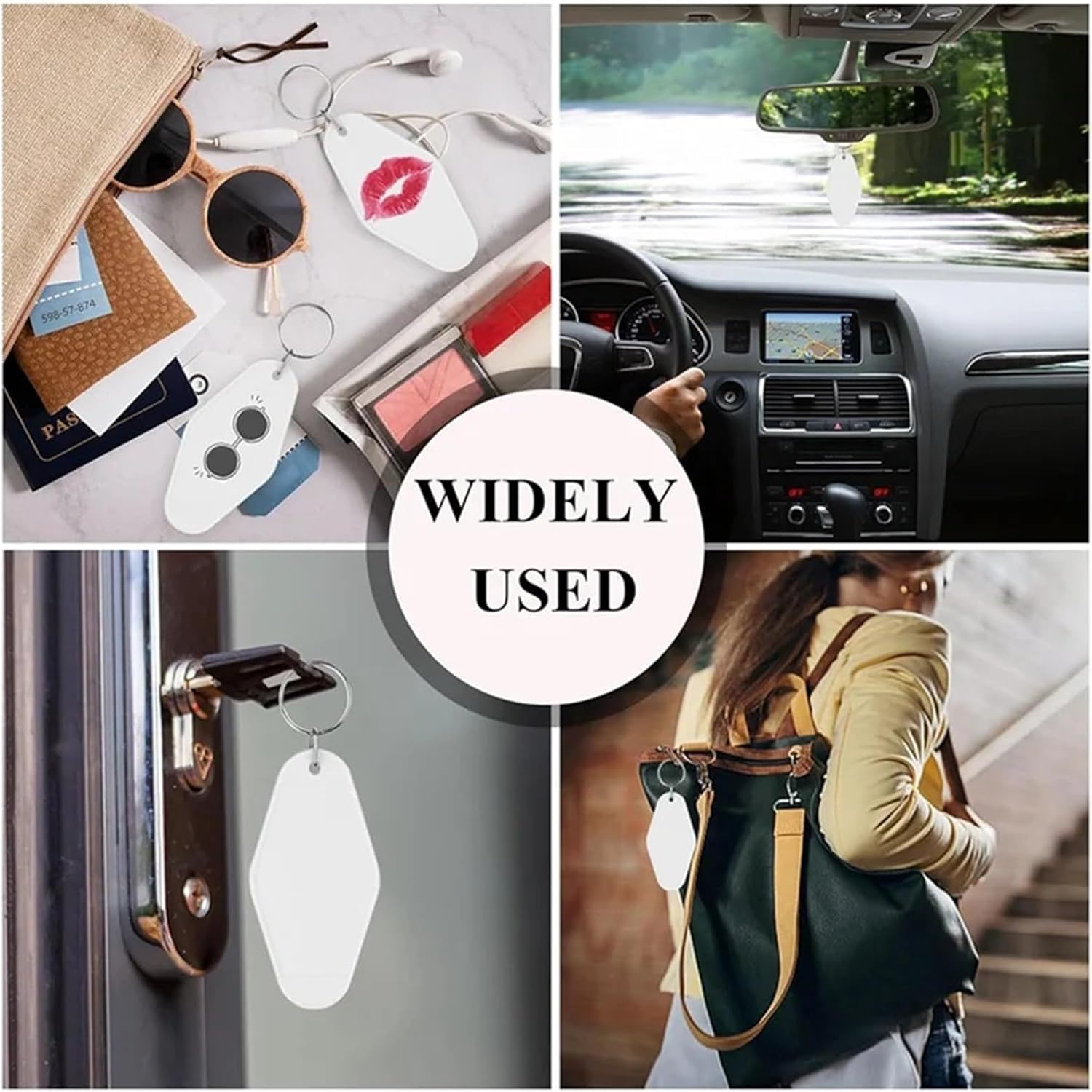 hotel keychain 85 Pcs Blank Motel Keychain Vintage Hotel Double Sided Heat Transfer Ornaments For Diy