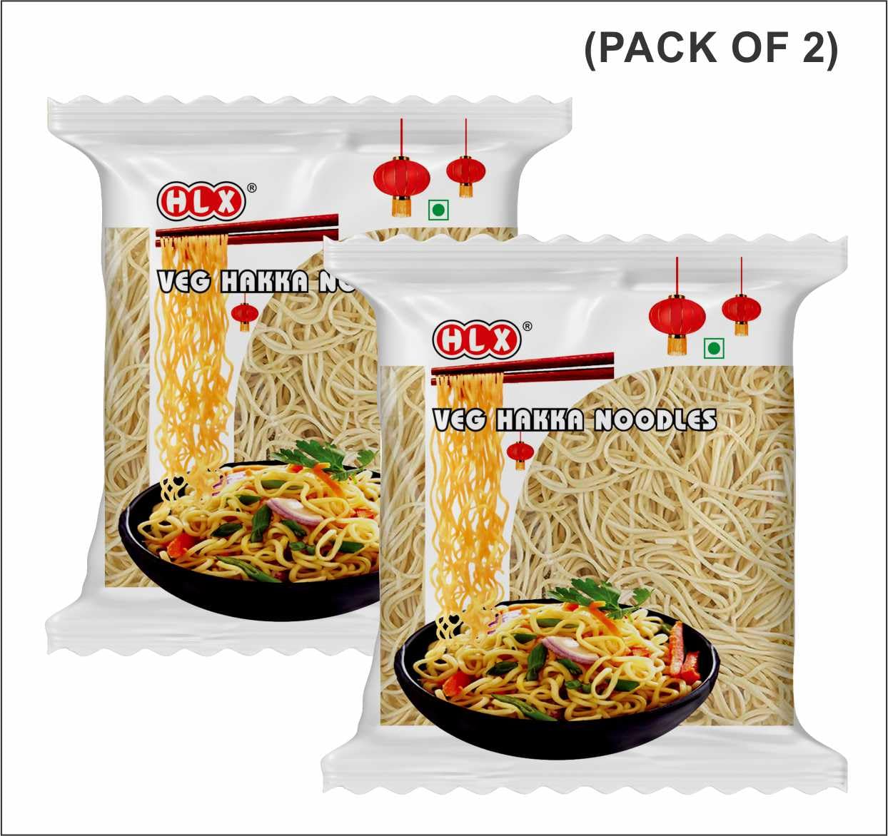 HLX Veg Hakka Noodle | Non-Sticky | Veg Hakka Noodles 450g Pack of