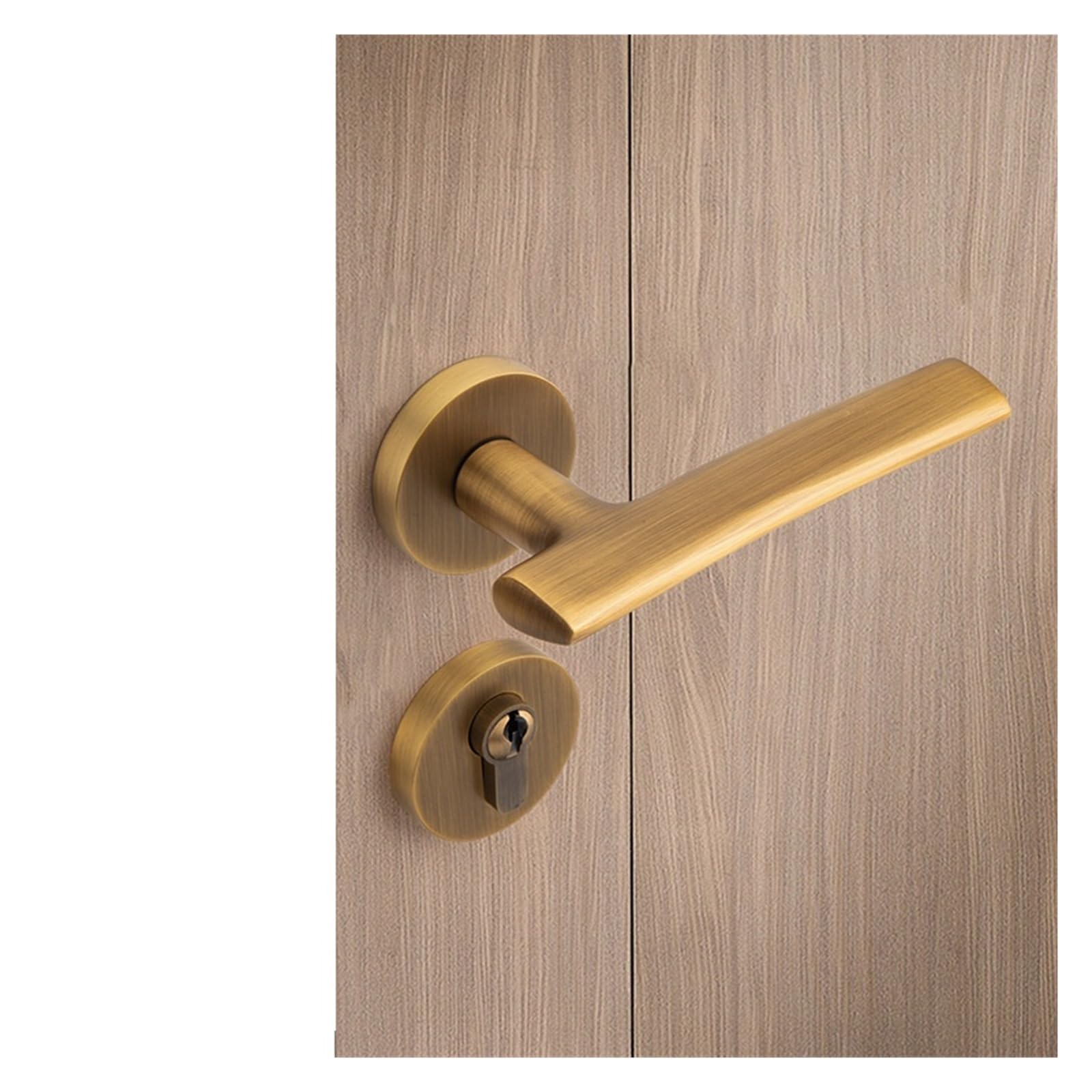Serrure de porte de chambre en laiton magnétique bronze français