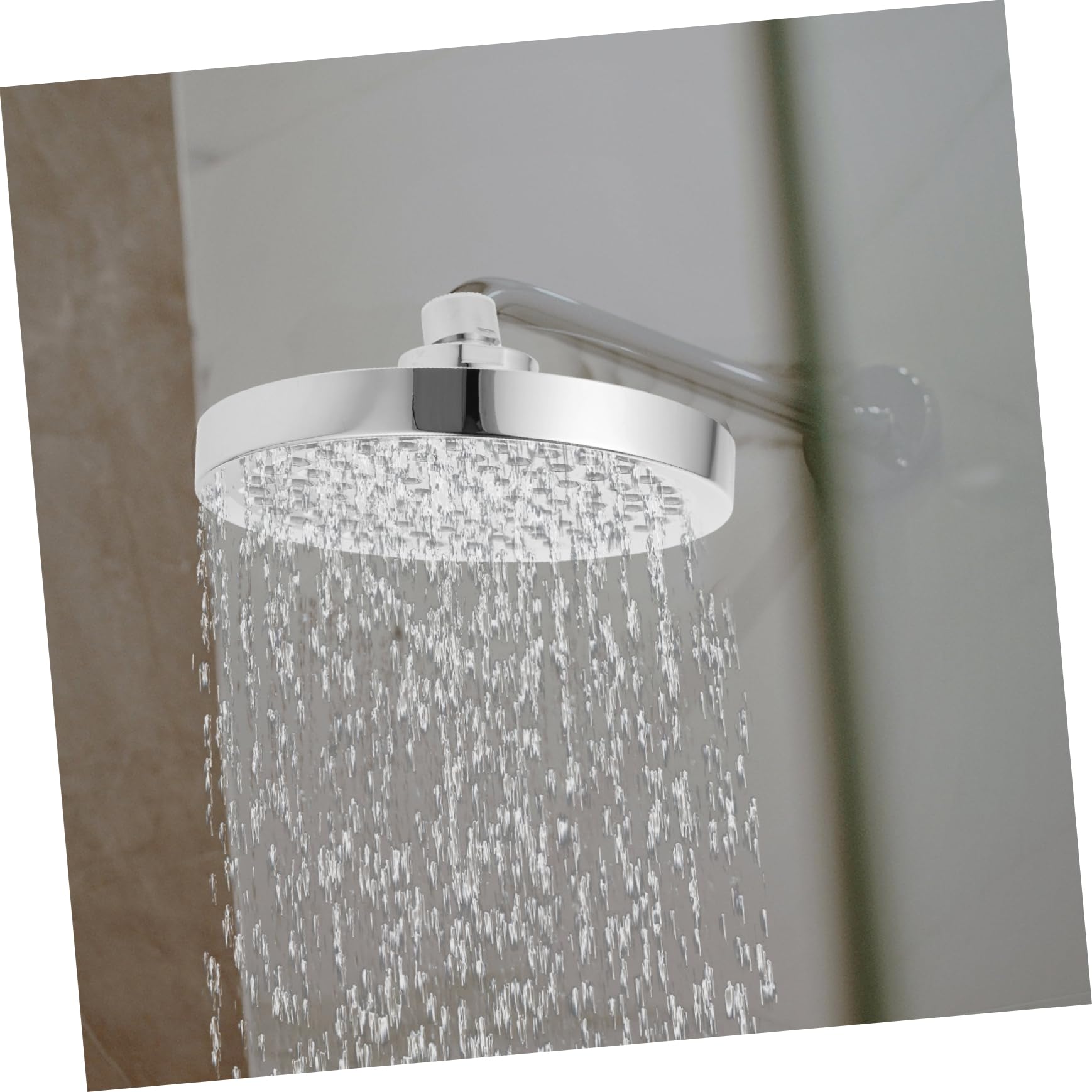 POPETPOP Filtro Cabezal Ducha para Agua Dura de 6 Pulgadas, ABS, Plata | Rotación 360°, 15 Niveles, Bola Giratoria Sólida, Filtrado Multicapa, Resistencia Elevada, sin Deformarse