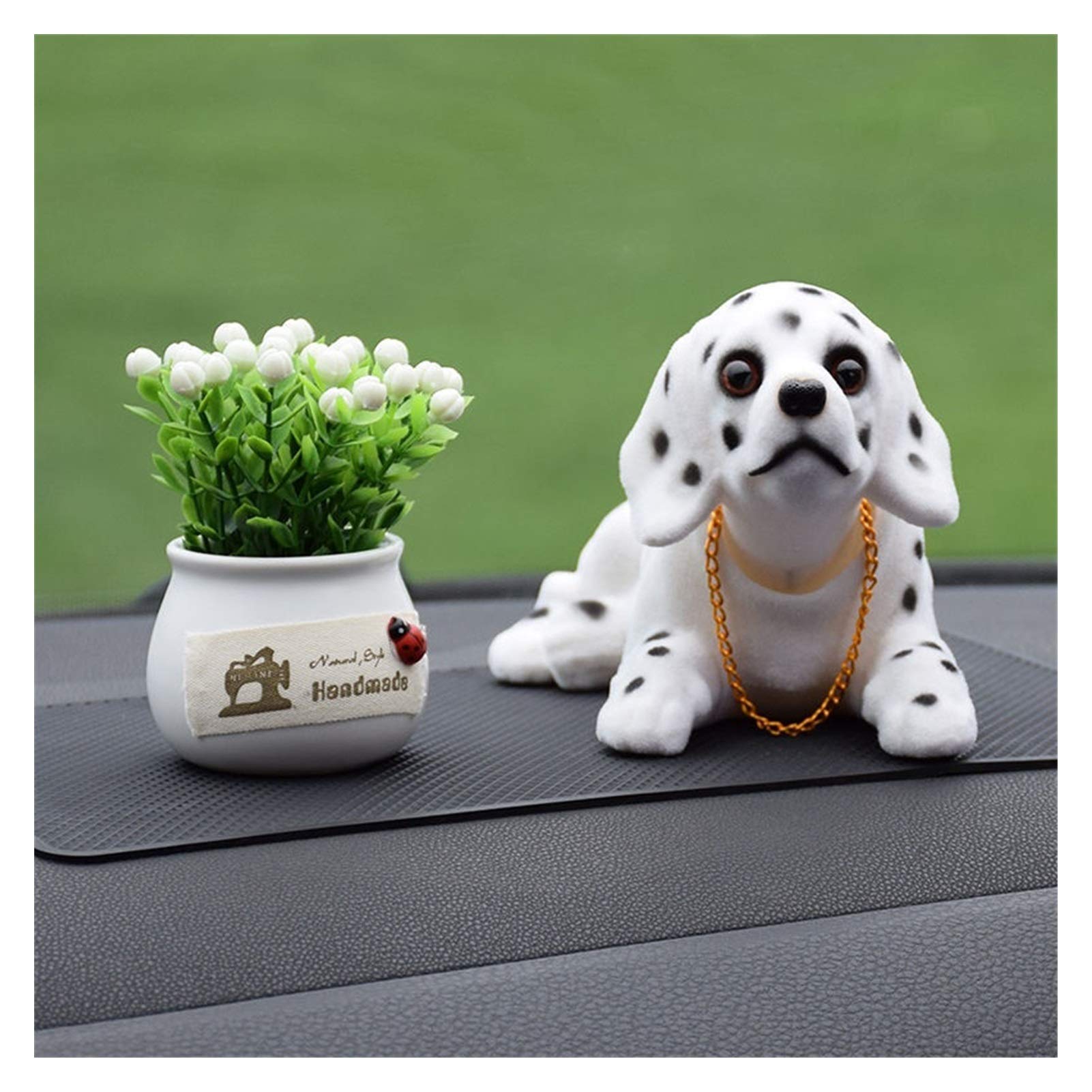 Hidyliu Wackelkopf-Hund Fürs Auto – Niedliche Dashboard-Dekoration, Schwarz, 8,5x6,5 Cm