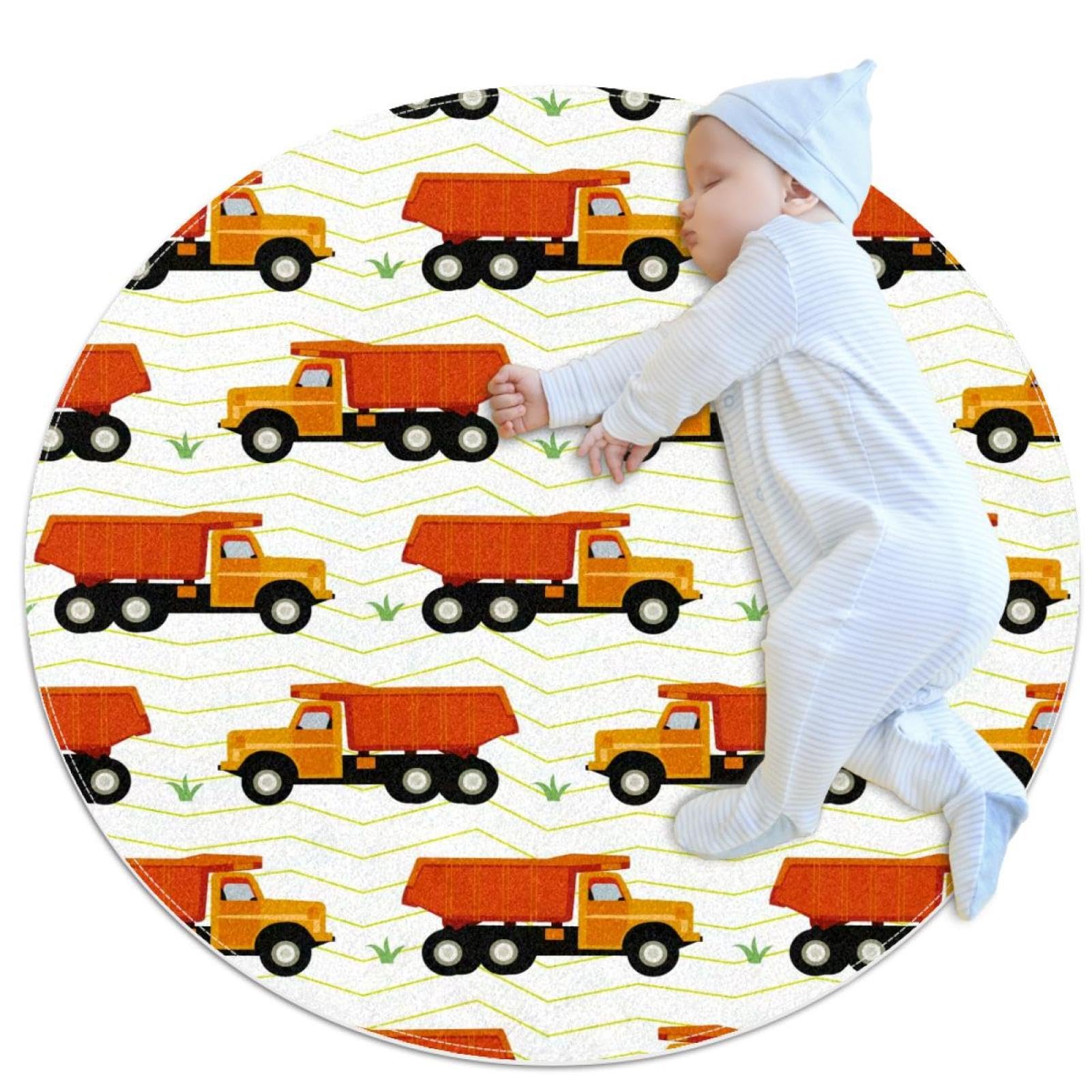 Tapis de douche camion pour chambre d'enfant et descente de lit ronde antidérapante