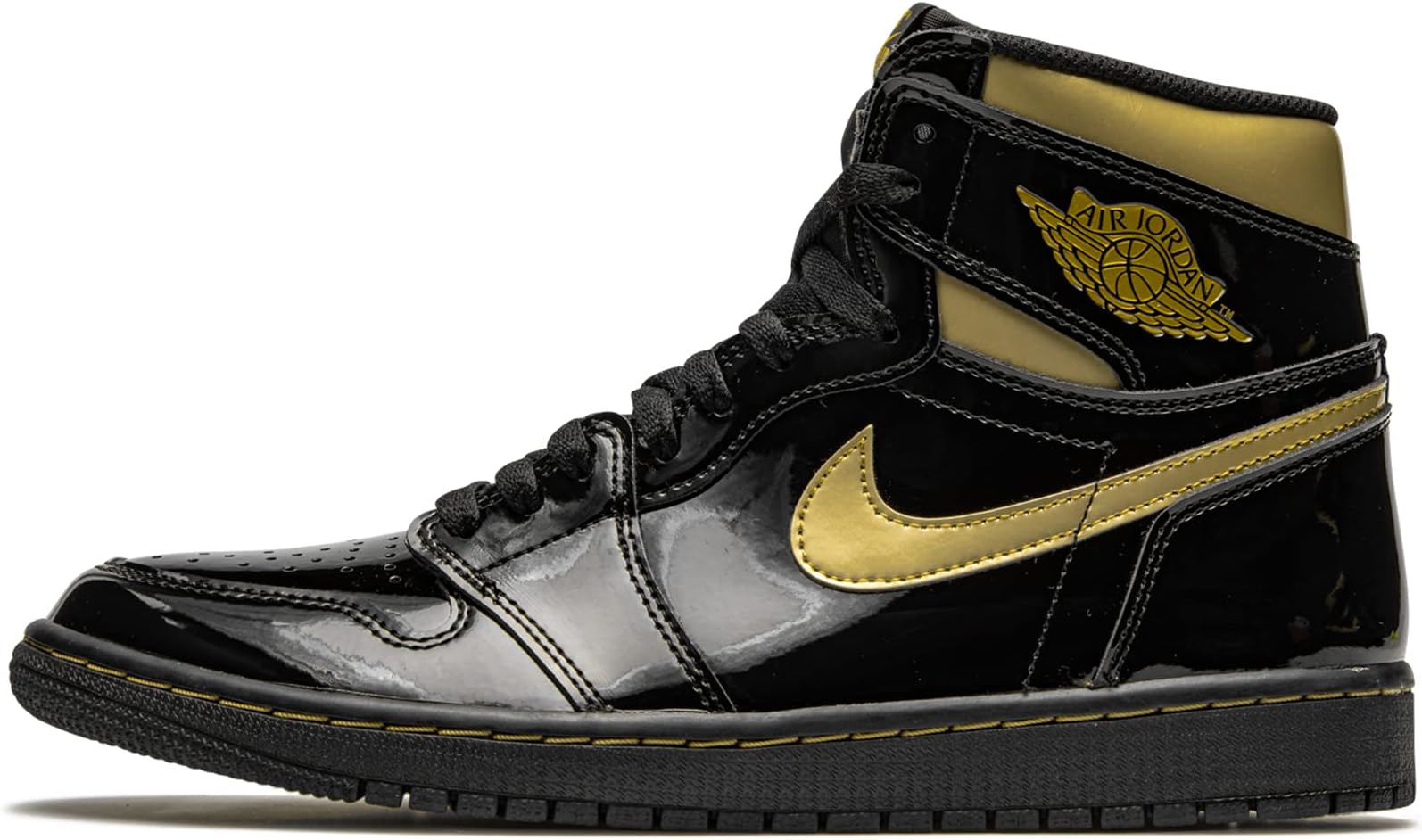 Black and gold nike shoes high tops Clearance
