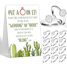 Put a Ring on It Bridal Shower Games with Rings-One Sign and 50 Rings, Dont Say Bride or Wedding Game, Bridal Shower and Wedding Shower Games for Guests, Mexican Cactus Weddings Engagement Bachelorette Decorations-LB5