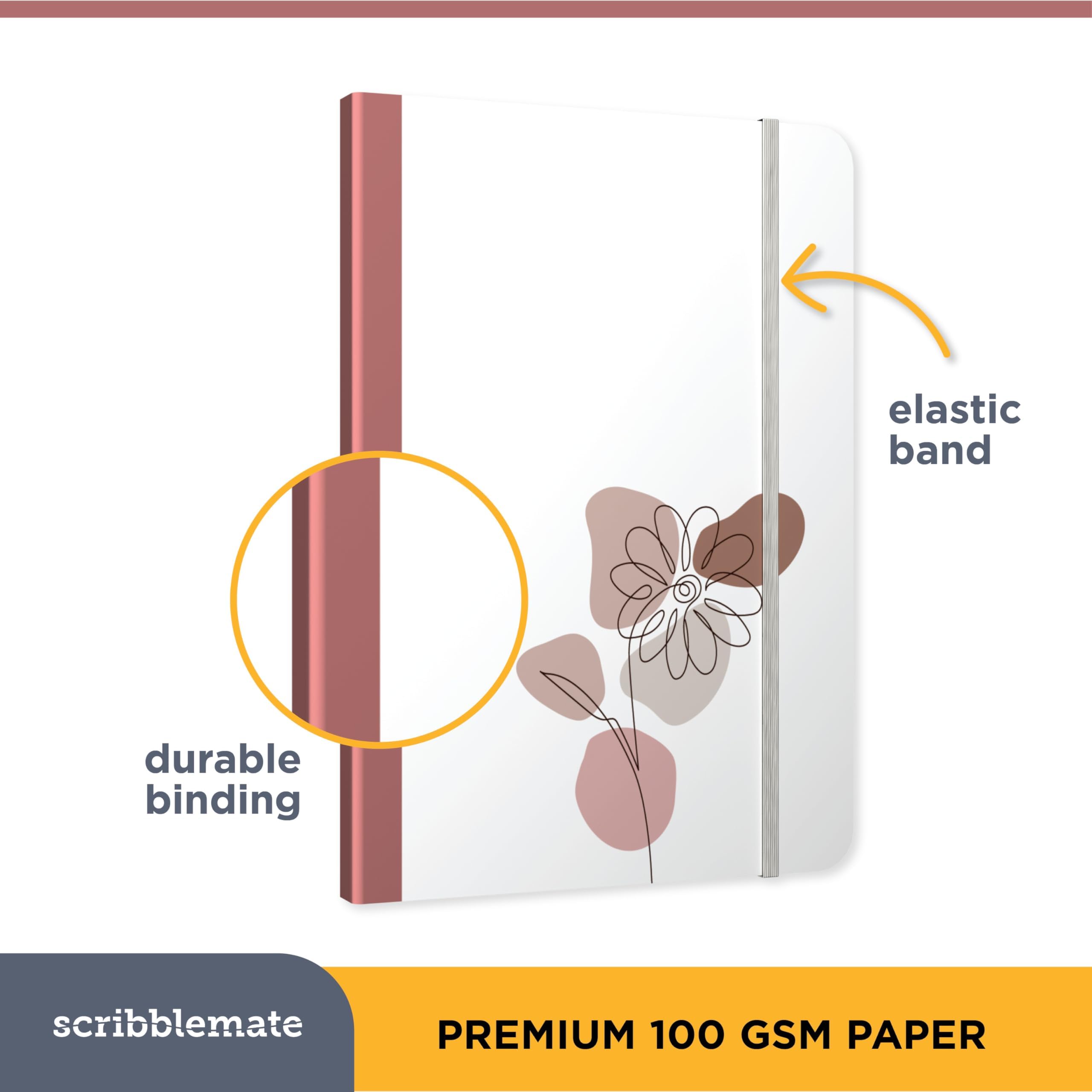 Cuaderno rayado, paquete de 6 cuadernos rayados A5 para mujeres y hombres, 160 páginas, tamaño mediano de 5.75 x 8.25 pulgadas, cuaderno de diario de tapa dura, papel premium de 100 g/m² (paquete de