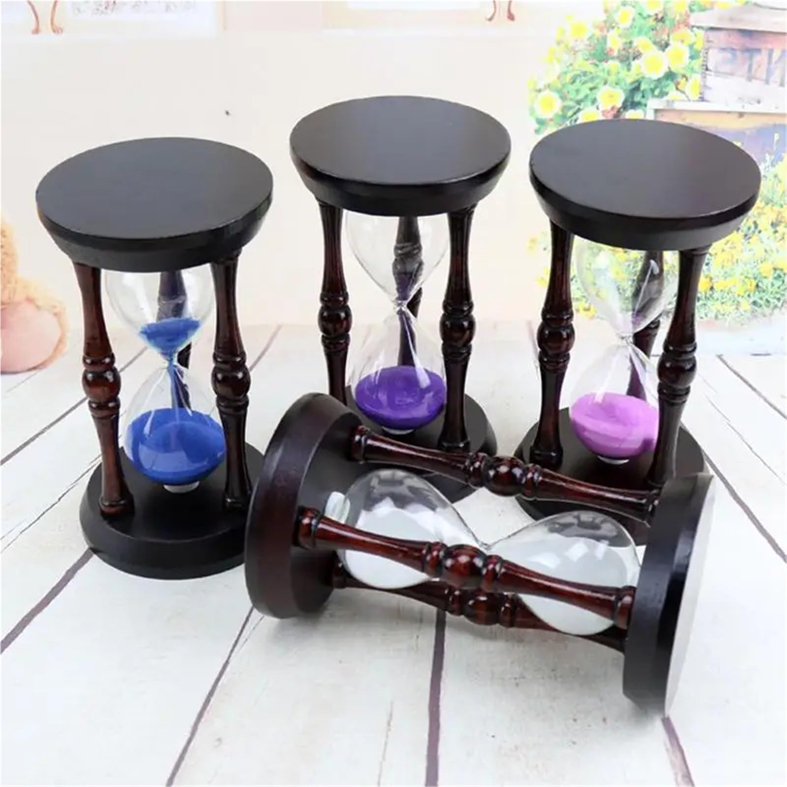 Reloj de Arena Madera Antiguo, Reloj Retro, Adornos con Temporizador, decoración del hogar, 2 uds de Cocina