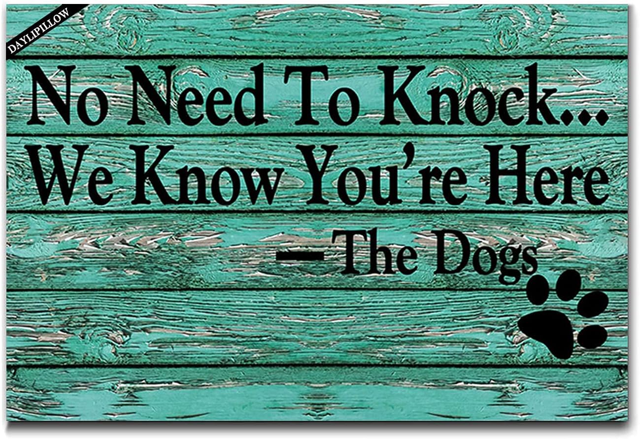 Funny Doormat No Need to Knock We Know You're Here Entrance Mat Floor Rug Floor Mat Rug Outdoor/Front Door/Bathroom Mats Rubber Non Slip