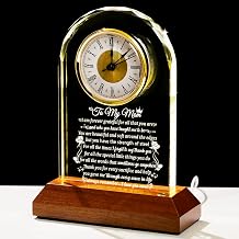Arikyrist Glass Clock Gifts for Mom from Daughter Son with LED Light Base