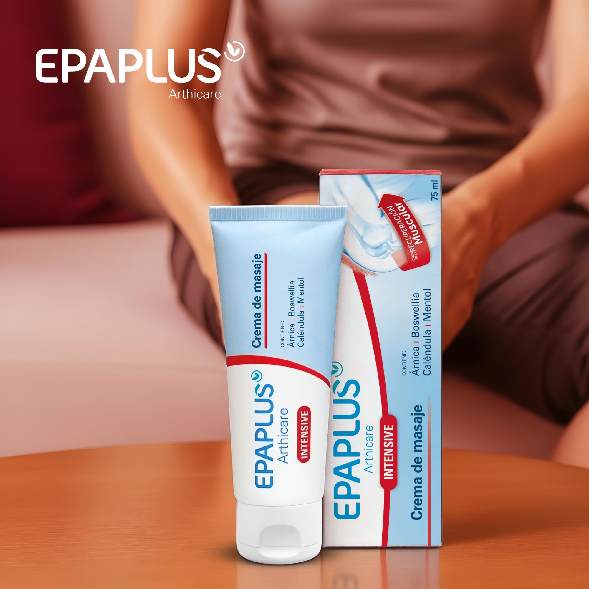 EPAPLUS Arthicare Intensive Sportowy krem do masażu, 75 ml, z kolagenem, glukozaminą, arniką, Boswellią, przyczynia się do intensywnej regeneracji mięśni i zapewnia uczucie komfortu