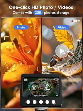 مجهر العملات المعدنية، مجهر رقمي LCD USB مقاس 4.3 بوصة، مكبر عملات معدنية 1000X مع 8 مصابيح LED قابلة للتعديل، عرض كمبيوتر 1080 بكسل متوافق مع Windows/MacBook للبالغين والأطفال