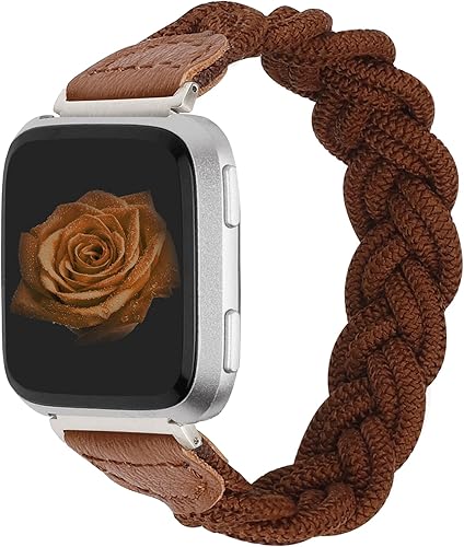 Wearlizer Compatible con correas Fitbit Versa 2VersaVersa Lite para mujer, bonita correa elástica trenzada para reloj inteligente Fitbit Versa 2