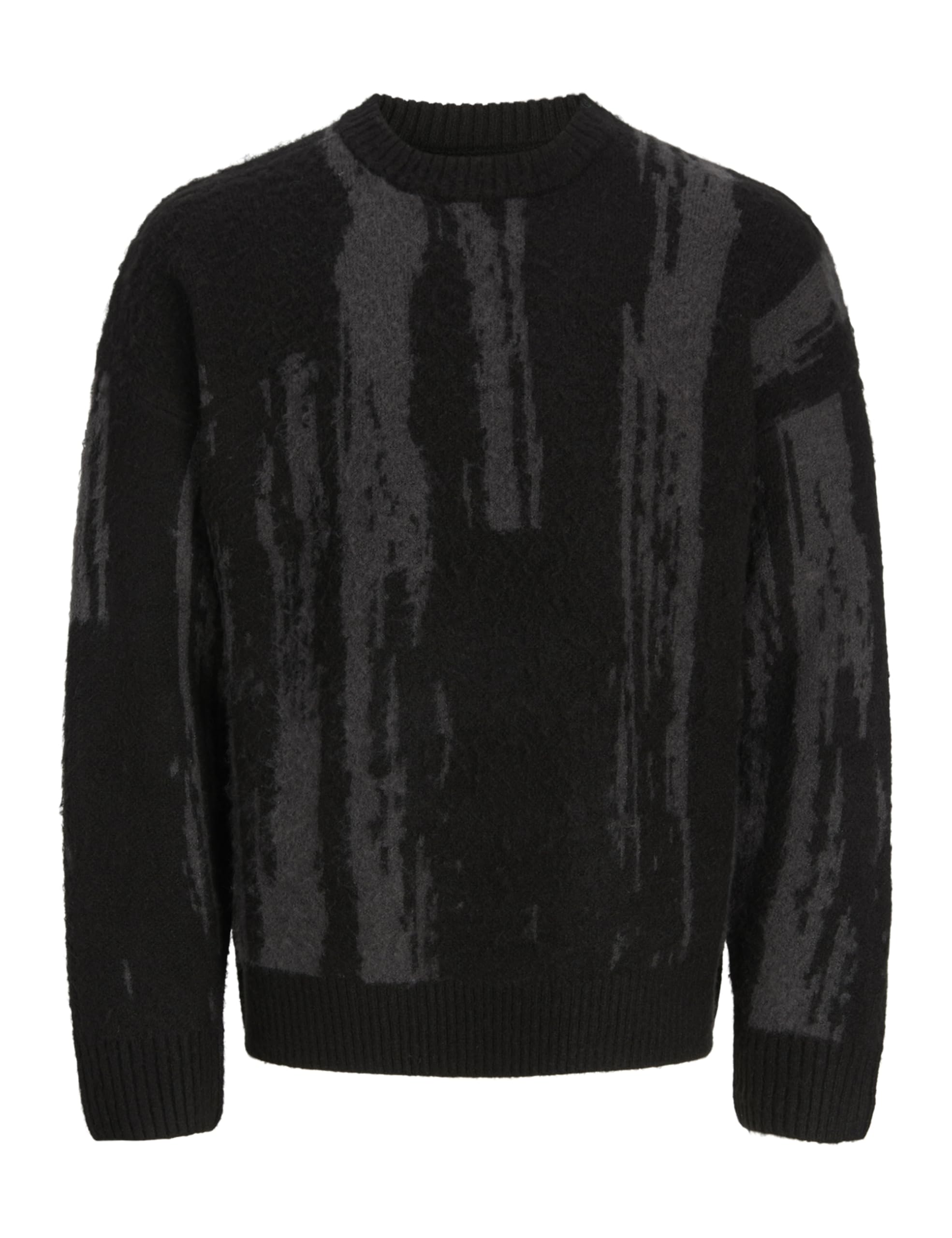 JACK & JONES Jcocover Knit Brushed Crew Neck, Black, M