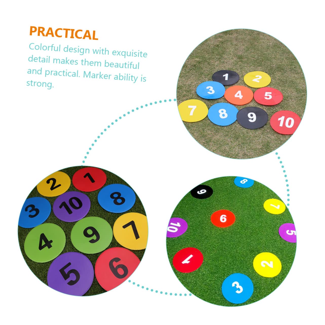 Garneck 10stücke Fußball Trainingsmarkierungsdiscs Sportgeräte Für Fußballtraining Nummerierte Marker Praktische Bodenmarkierungen Zufälligen Farben Für Trainer Und Athleten