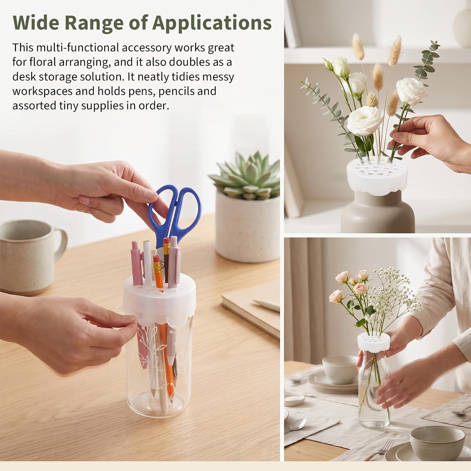 Andibro 3 Pack Silicone Flower Arranging Grid, Flower Holder Arranger