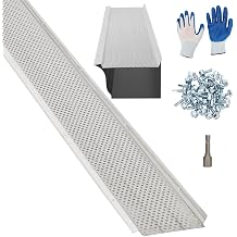 6 Inch Gutter Guard Mill Finish,8 PCS-31 Feet Total Length Premium Aluminum Leaf Protection for Roof Gutters, Heavy-Duty DIY Easy Install, Clog Prevention for Leaves & Debris