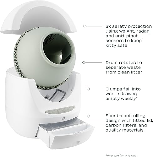 Miniatura 4 de Leos Loo Too by Smarty Pear No Mess - Caja de arena automática para gatos con filtro de carbón escala incorporada aplicación inteligente para el