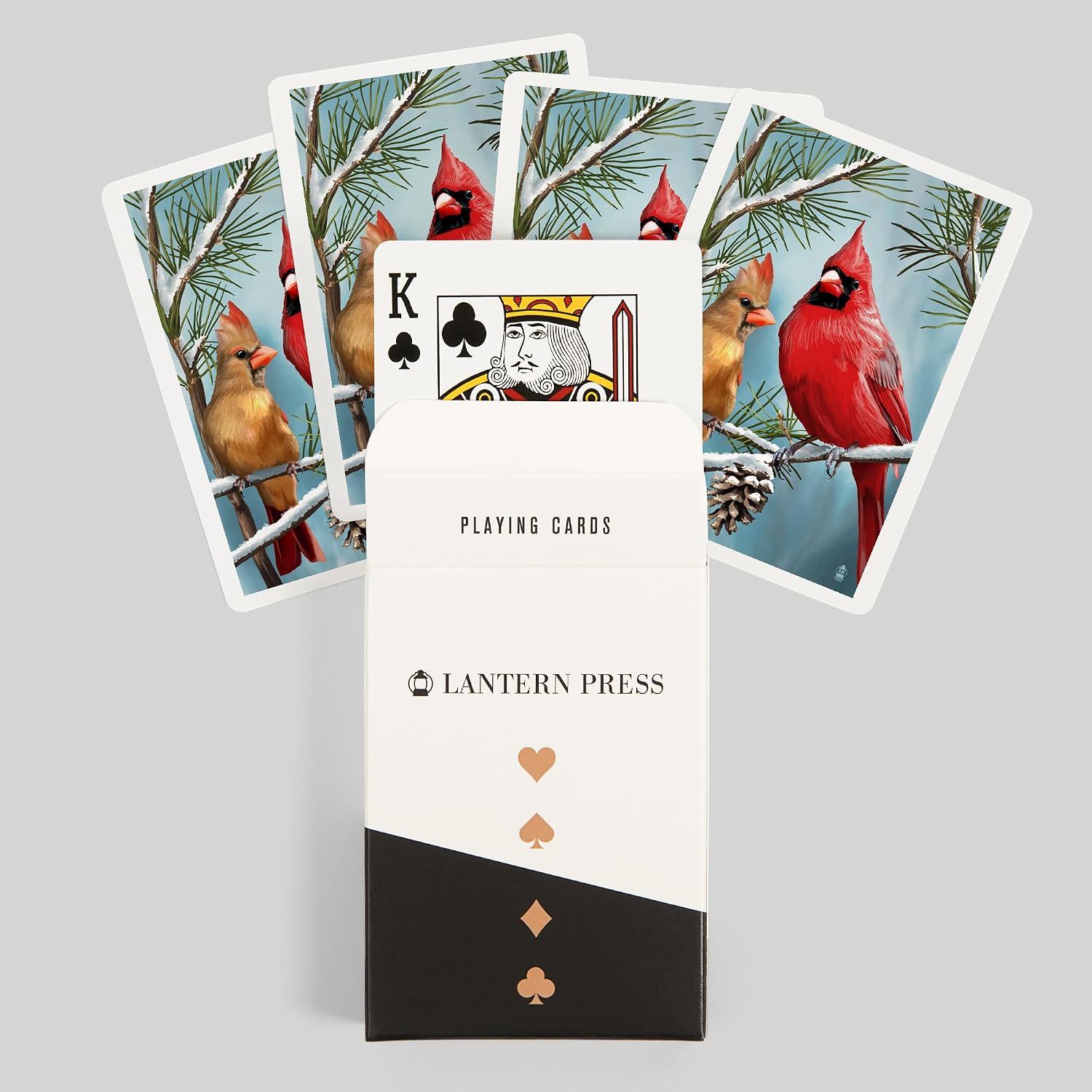 Lantern Press Cardinals in Winter, 52 Playing Cards for Adults, Poker Size Card Deck