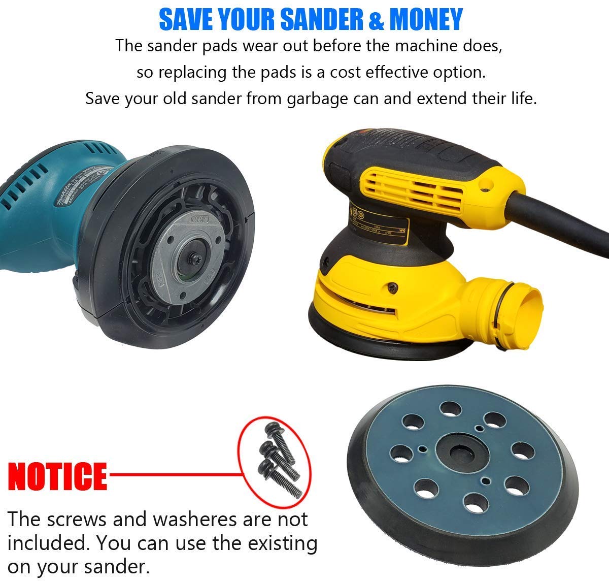 5-Inch Sander Backing Replacement Pad for D26451, D26453,DW421 DW423,Compatible with DeWalt Orbital Palm Sander Parts DW4388: Tools & Home Improvement