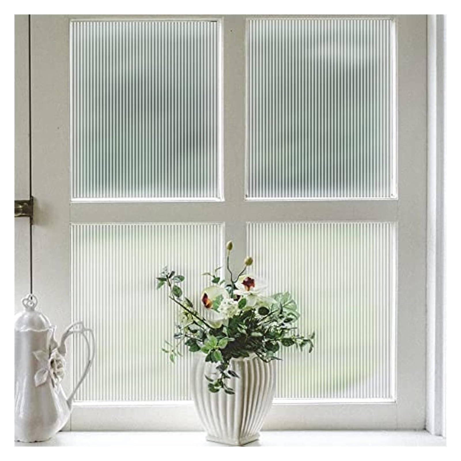 Película para Ventanas de Vidrio Película Decorativa de Vinilo Esmerilado privacidad Vidrio Ventana, calcomanía 3D baño Sala Estar sin Adhesivo(45x500cm)