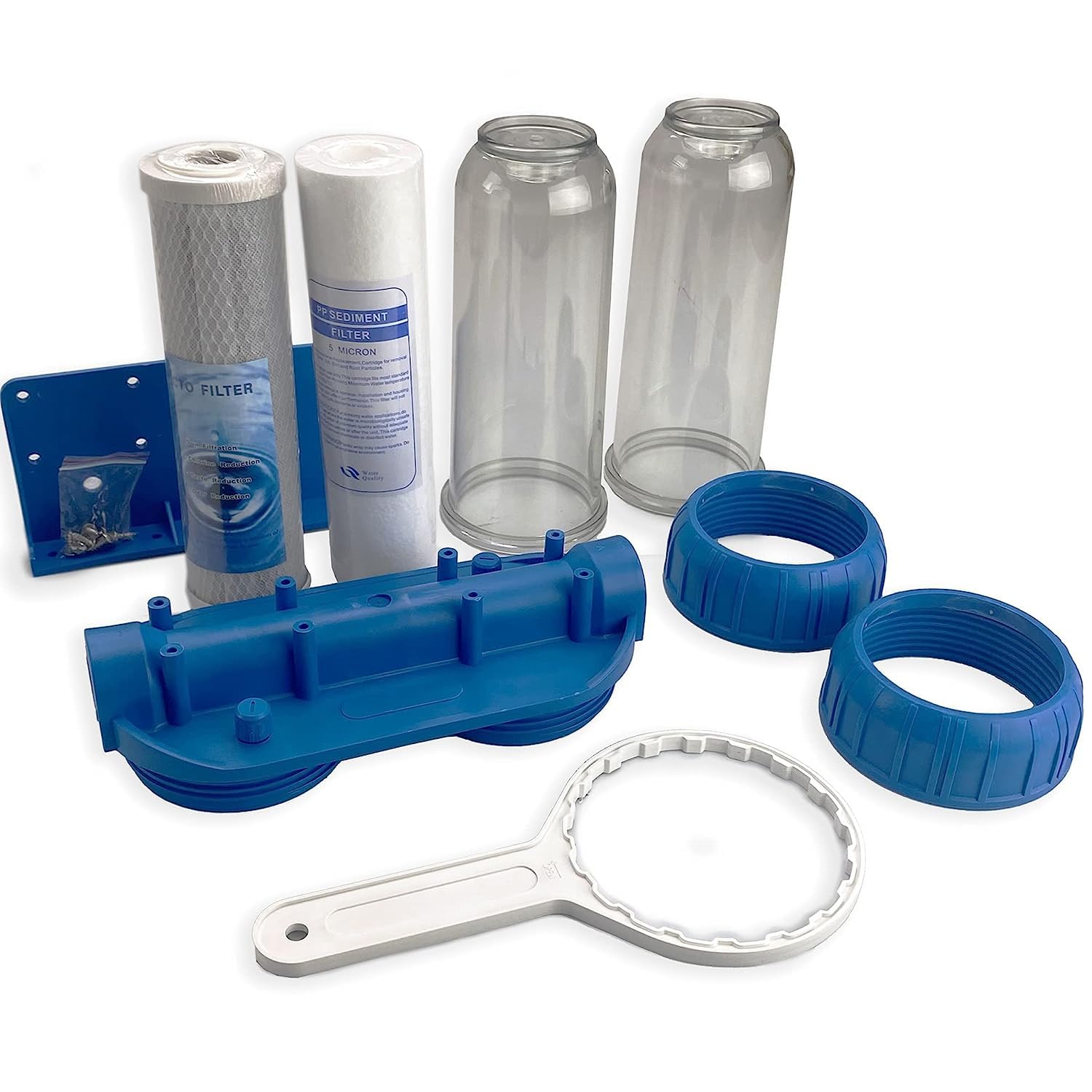 KIT FILTRE À EAU DEUX ÉTAPES CARTOUCH DE FILTRATION NW-BR10B3 1/2'' - 3/4'' - 1'' RACCORDEMENT (1'' 32,89mm, Traditionnel)