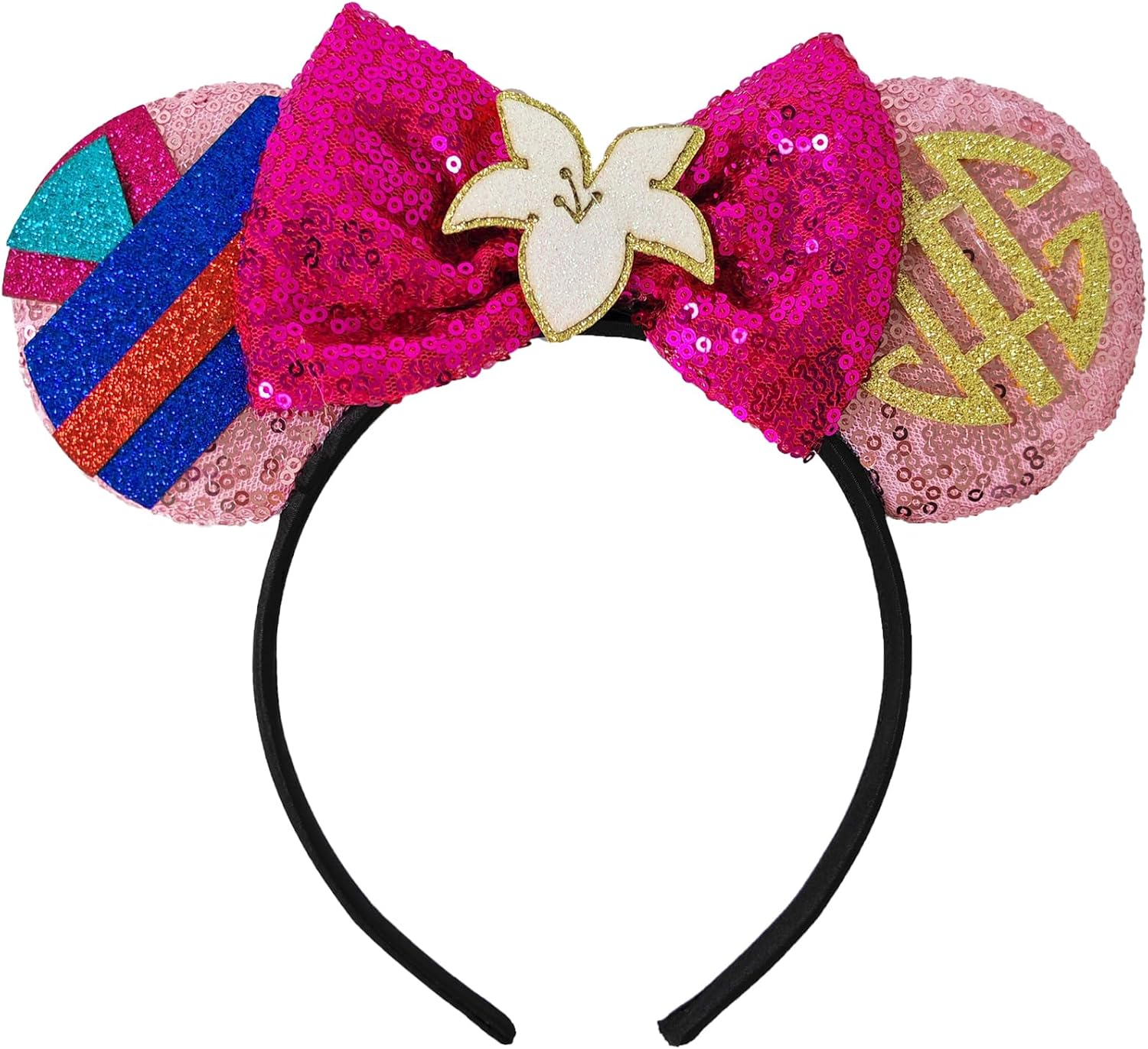 ZHENNAN Headbands for Women, Glitter Hairbands Birthday Decorations Halloween Cute Hair Accessories Pink