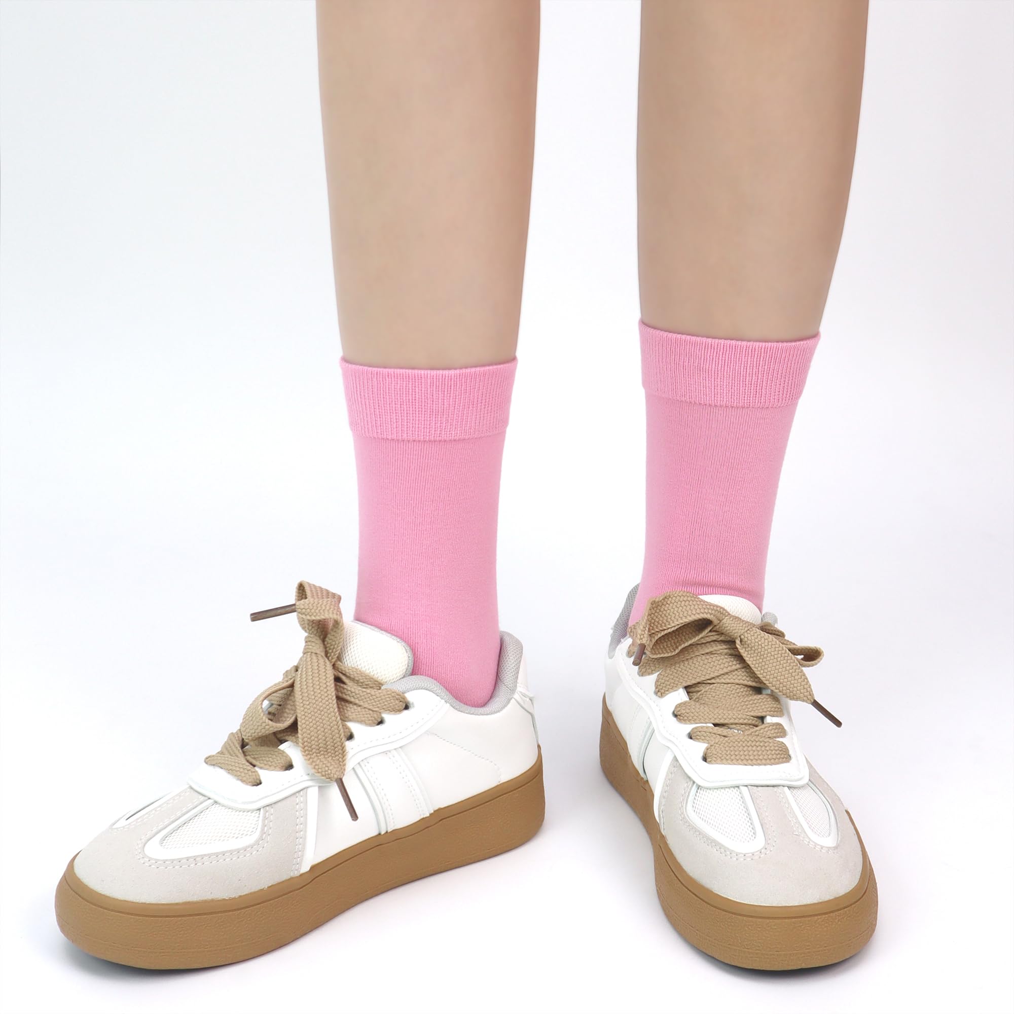 Lot de 4 paires de chaussettes fines en viscose de coton peigné pour femme - Respirantes et douces - Cadeau confortable