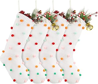 HooLing 4 Pack Bobo Christmas Stocking 19 Inches Colorful Christmas Stoc...