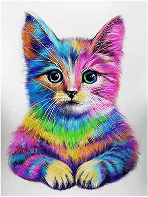 Tabeskly 5d Diamond Painting Kits for Adults UK Color Animal Cat Jewel Bead Gem Crystal Dimond Picture Art Kit Adults Full Drill Kids Crafts Gift