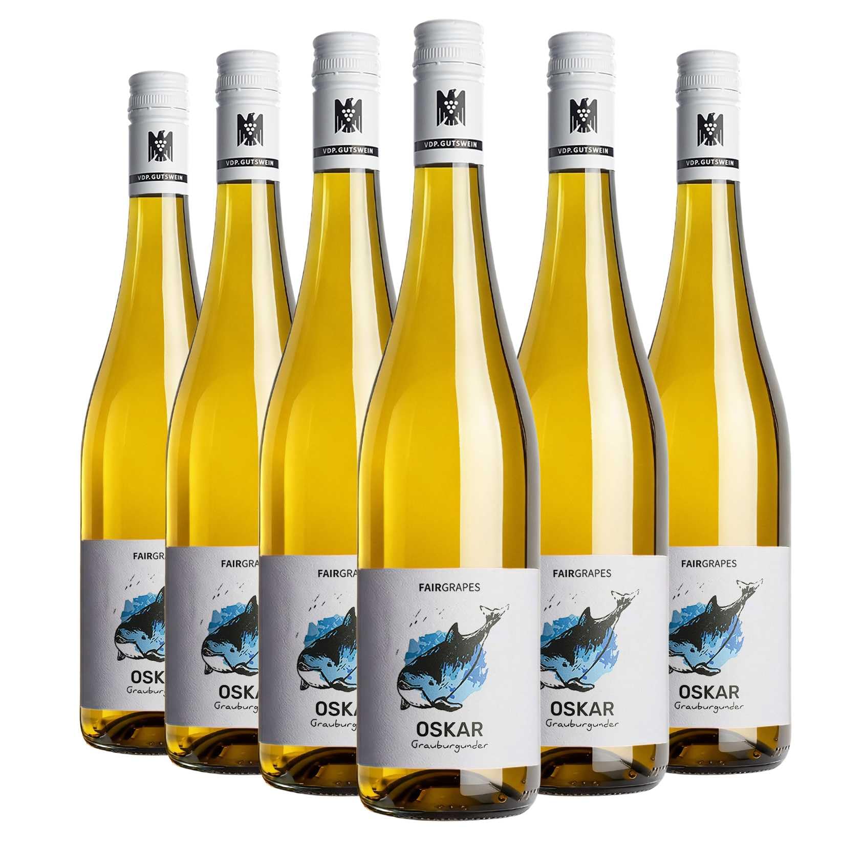 FairGrapes Grauburgunder »Oskar« | 91 Punkte Falstaff | VDP.Gutswein | Weißwein Trocken | Honigmelone & Nüsse | Geschenkidee (6 x 0.75 l)