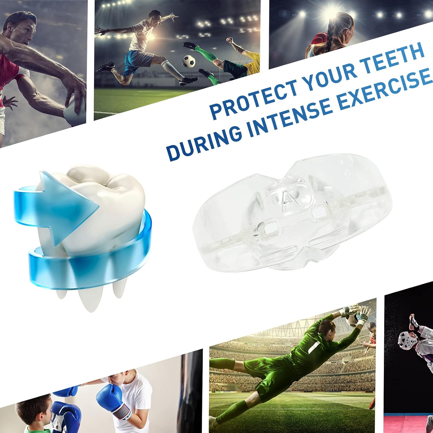 3 Pack Kids Youth Mouth Guard Football Sports Braces Mouthguards for Mouthpiece Boys Teeth for MMA Boxing Rugby Kickboxing Taekwondo Softball Lacrosse to Braces EVA Transparent