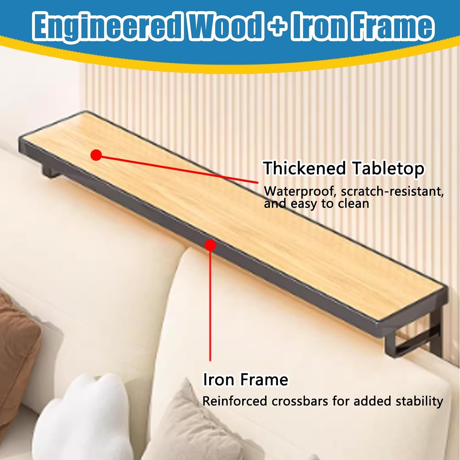 LZMZMQ Short Storage Rack Behind Sofa, Indoor Behind Couch Back Table Easy to Install, Skinny Wood Console Table for Keys/Photos/Decorative Items(50cm/19.7")