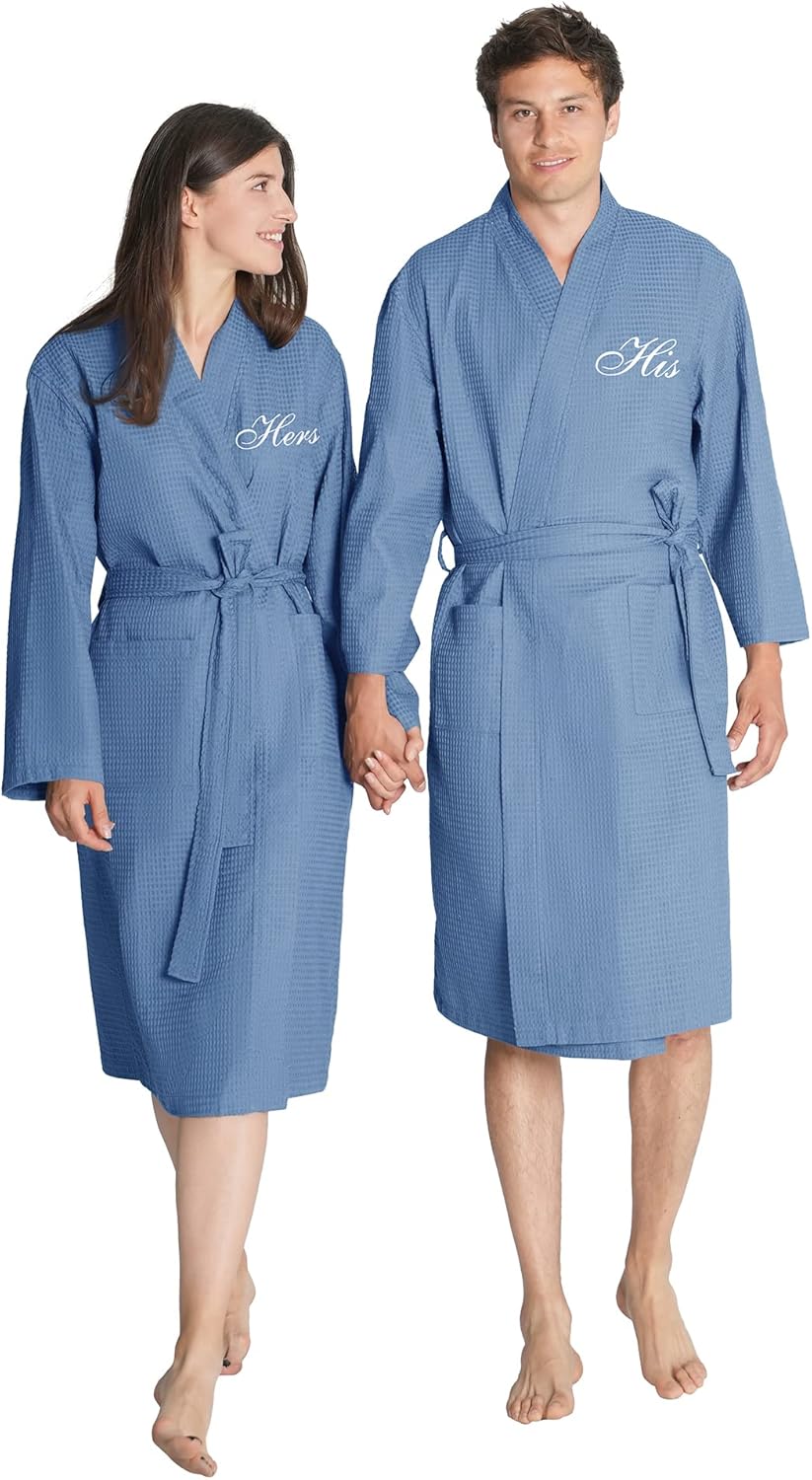 AW BRIDAL VNeck Couple Robes for Him and Her Mens Fuzzy Robe Womens