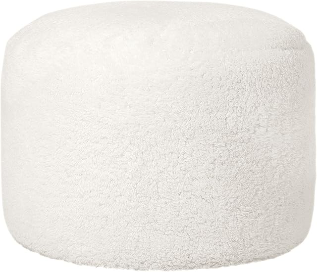 icon Orso Sherpa Bean Bag Pouffe, Large Teddy Bear Fleece Ottoman, Living Room Bedroom Footstool Bean Bags