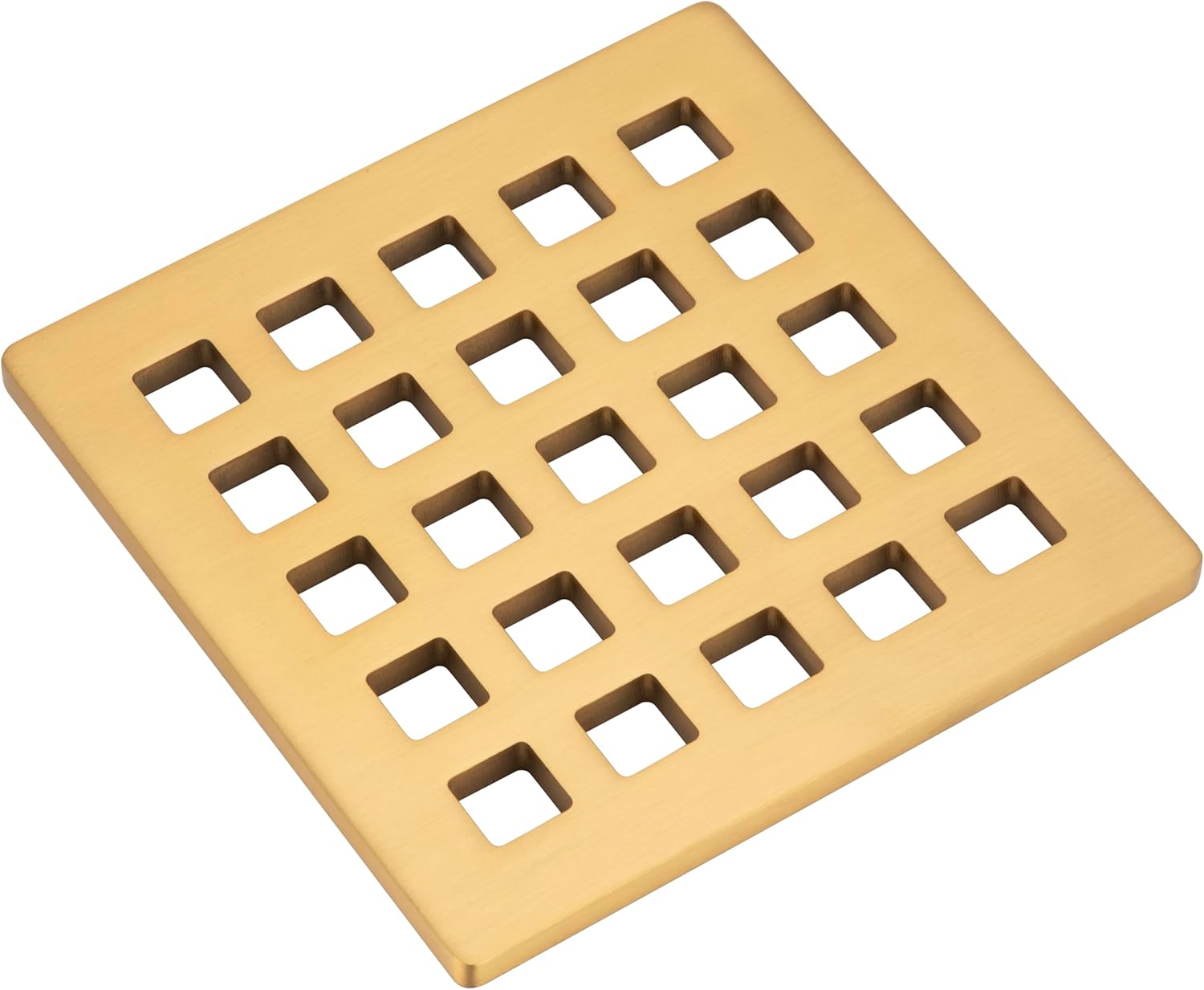 3.75 Inch Square Shower Drain Cover 5mm Thick Floor Drain Square Grille (Brushed Gold)