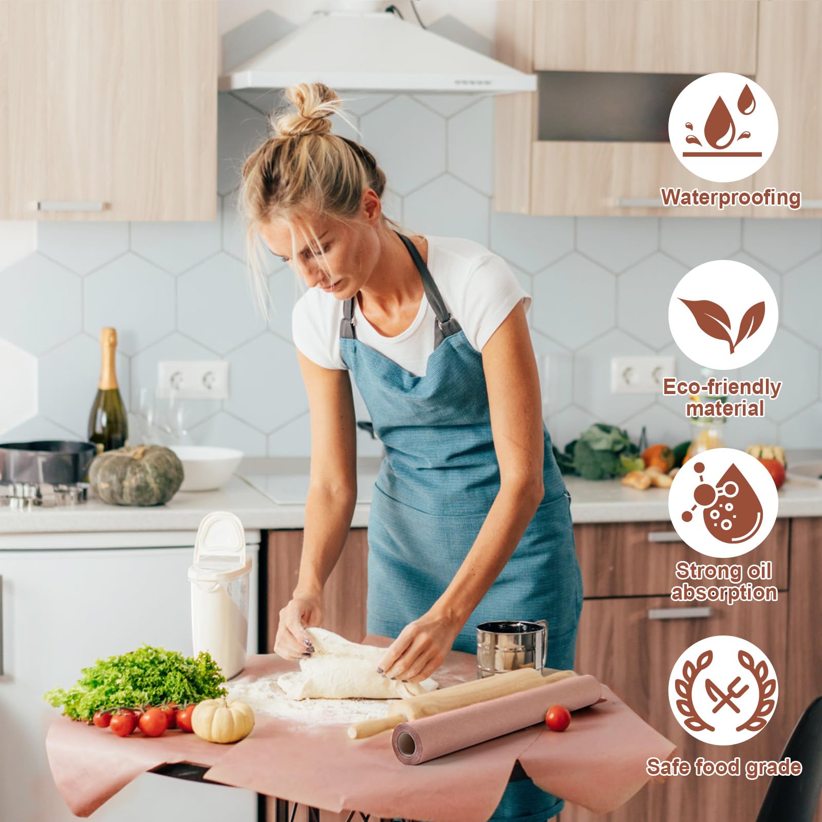 AiQInu Butcher Paper BBQ 44cm×150cm, Carta per Barbecue, Carta Kraft per Barbecue, Affumicatore, Carne di Pesce