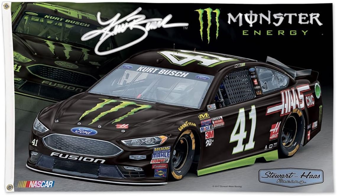 Kurt Busch NASCAR 3x5 Monster Energy Race Car 2017