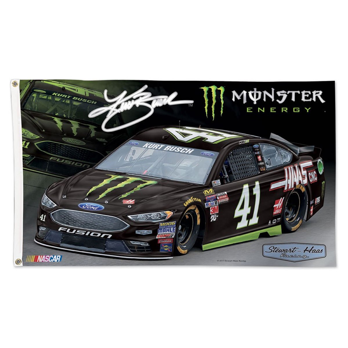 Kurt Busch NASCAR 3x5 Monster Energy Race Car 2017