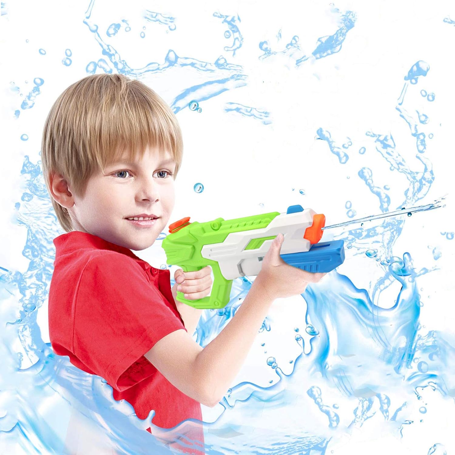 Amy&Benton Squirt Gun for Kids Water Gun for Kids Age 4-8 Water Soaker Blaster for Boys 600CC 2 Pack : Toys & Games