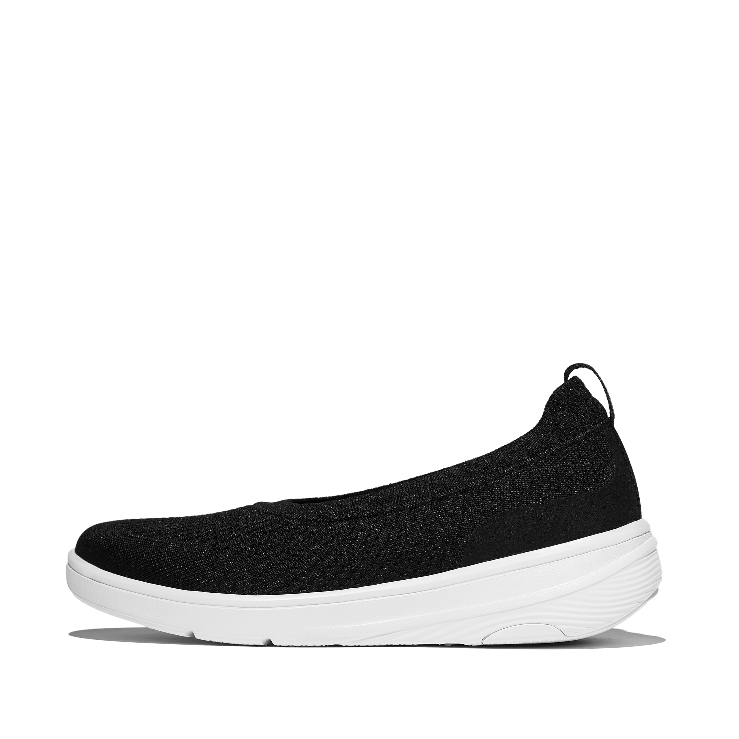 Fitflop Damskie super-Q dzianinowe baleriny, czarne, 42 EU, Czarny, 43 EU