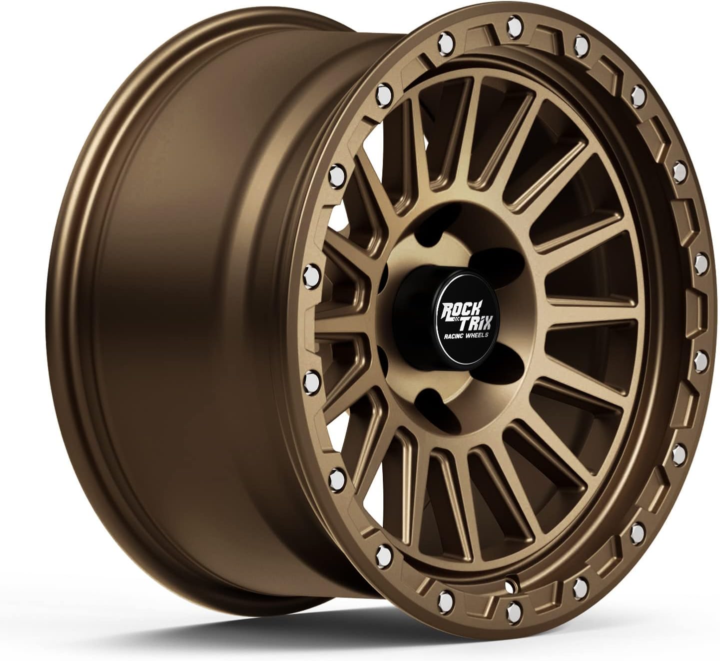RockTrix RT113 17 Inch Wheel Compatible with Toyota 2001+ Tacoma, 6x5.5" 6x139.7, 17x9-12mm Offset, 4.5 Inch Backspace, 106.1mm Bore, Also fits 2002+ 4Runner, FJ Cruiser, 99-06 Tundra, Bronze
