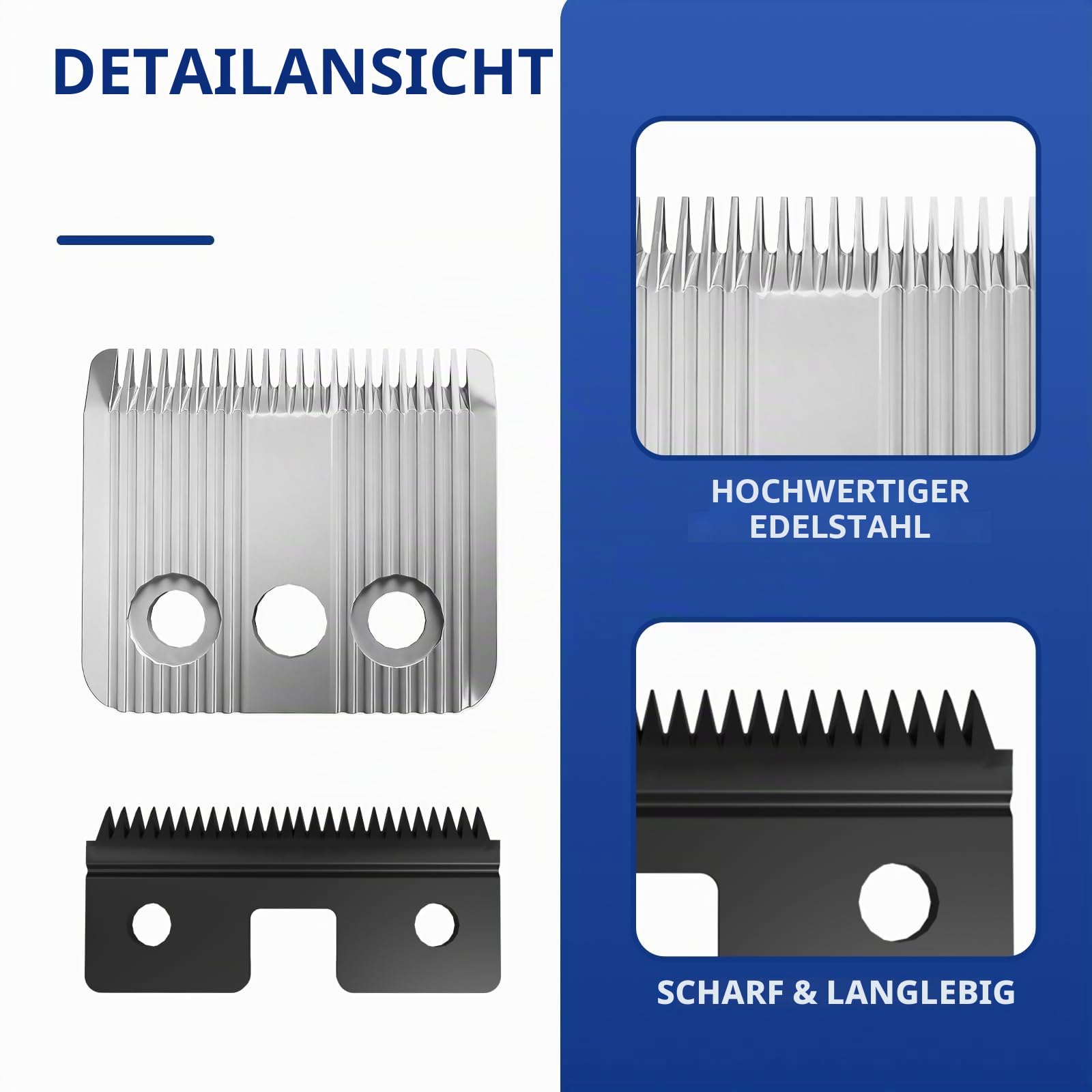 Star Blade Ersatzklingen, kompatibel mit Rasenmäher Moser 1230, Edelstahl, Verstellbarer Schnitt, 3 mm, 3 Stück