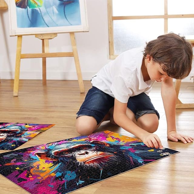 Foto 5 de 7 de Puzzle de orangután, 1000 Piezas, Rompecabezas para Adultos y niños, 38 x 52 cm