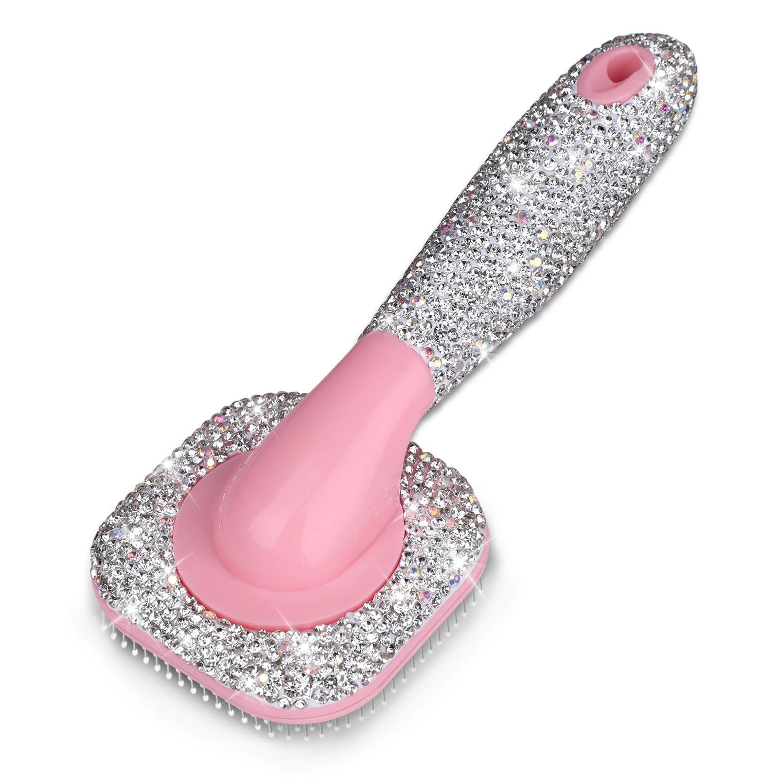 WOOFUU Pet Grooming Brush with Ceramic Clay Craft & Diamond Embedded Design, Washable