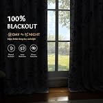 Beauoop Floral 100% Blackout Curtains 84 Inches Long 2 Panels for Bedroom Living Room Blue Grey and White Flower Patterned Room Darkening Thermal Soundproof Rod Pocket Back Tab Window Drapes, 52X84